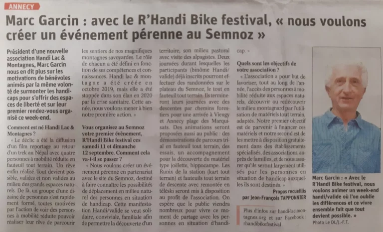 Marc Garcin : avec le R’Handi Bike Festival, « nous voulons créer un évenement perenne au Semnoz ».