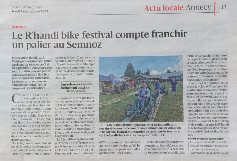 Le R’handi bike festival compte franchir un palier au Semnoz