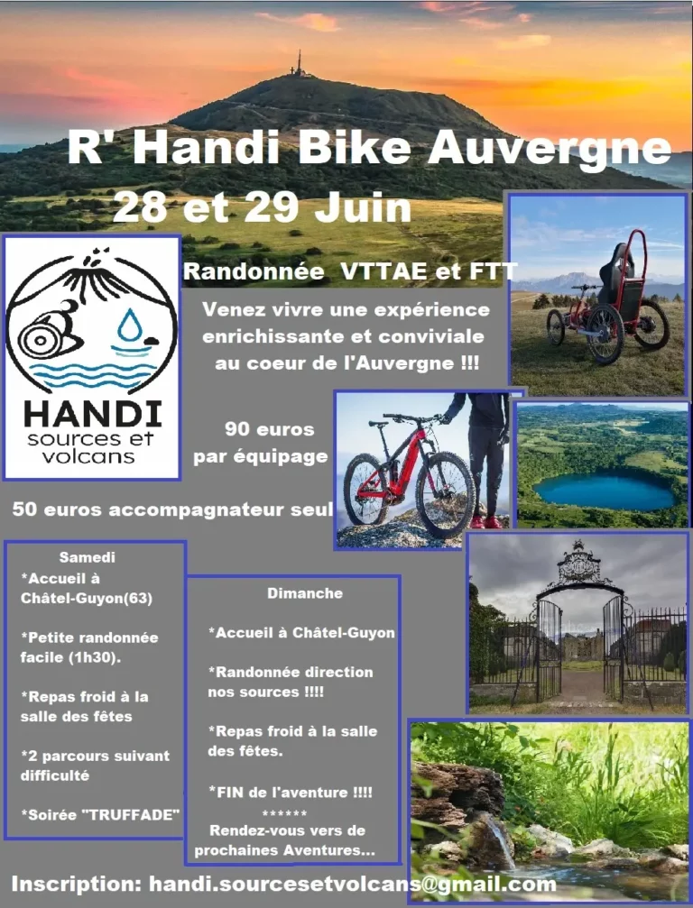 Flyer pour le R'Handi Bike Auvergne 2025