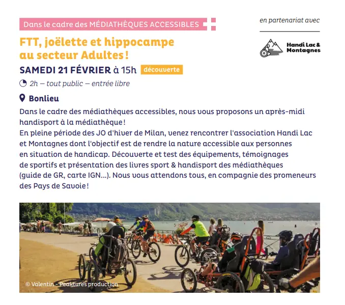 photo de l'article paru dans le réseau des médiathèques de la ville d'Annecy